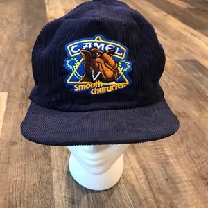 Vintage Joe Camel Smooth Character Blue Corduroy Trucker Hat
